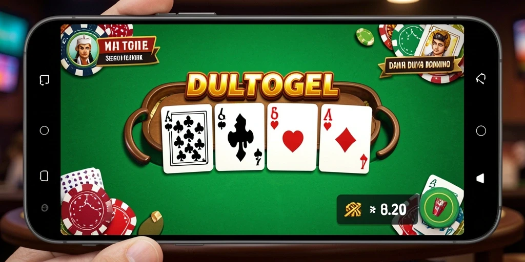 Screenshot utama DULTOGEL menampilkan gameplay Domino yang menarik.