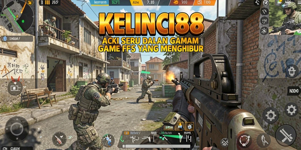 Screenshot gameplay KELINCI88, menunjukkan aksi tembak-menembak yang intens.
