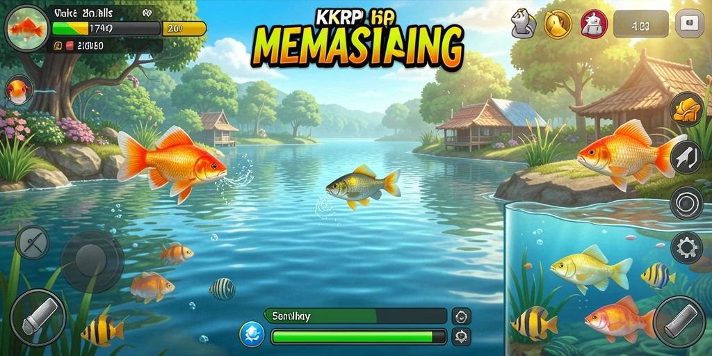 Screenshot gameplay KKRP menunjukkan aksi memancing yang seru dan menantang.