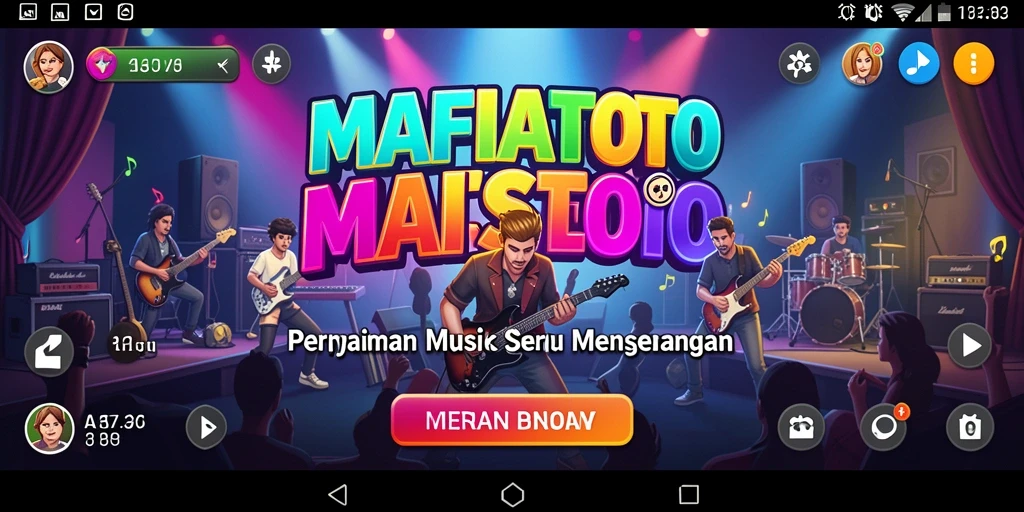 Screenshot utama MAFIATOTO menampilkan gameplay interaktif musik.