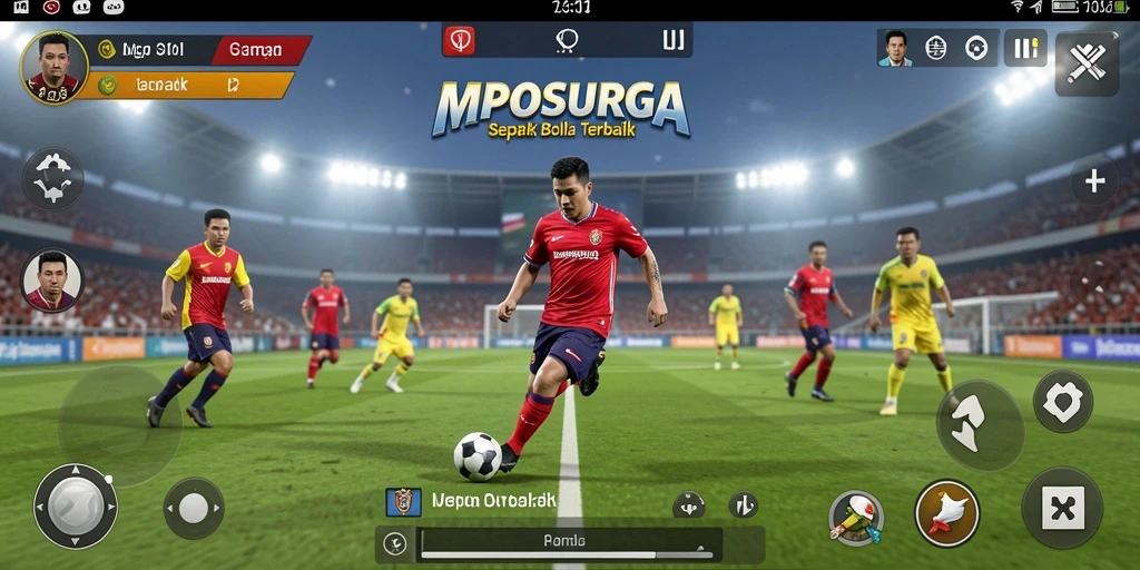 Tampilan gameplay MPOSURGA dengan aksi seru di lapangan.