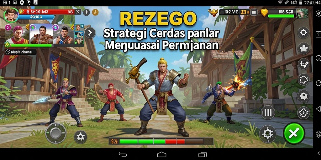 Tampilan gameplay menegangkan dalam REZEGO yang penuh strategi.