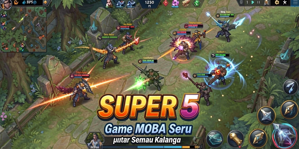 Gameplay SUPER5 yang mendebarkan dalam aksi pertempuran tim.