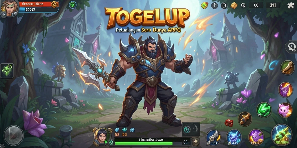 Tampilkan aksi dinamis dalam gameplay TOGELUP ARPG.