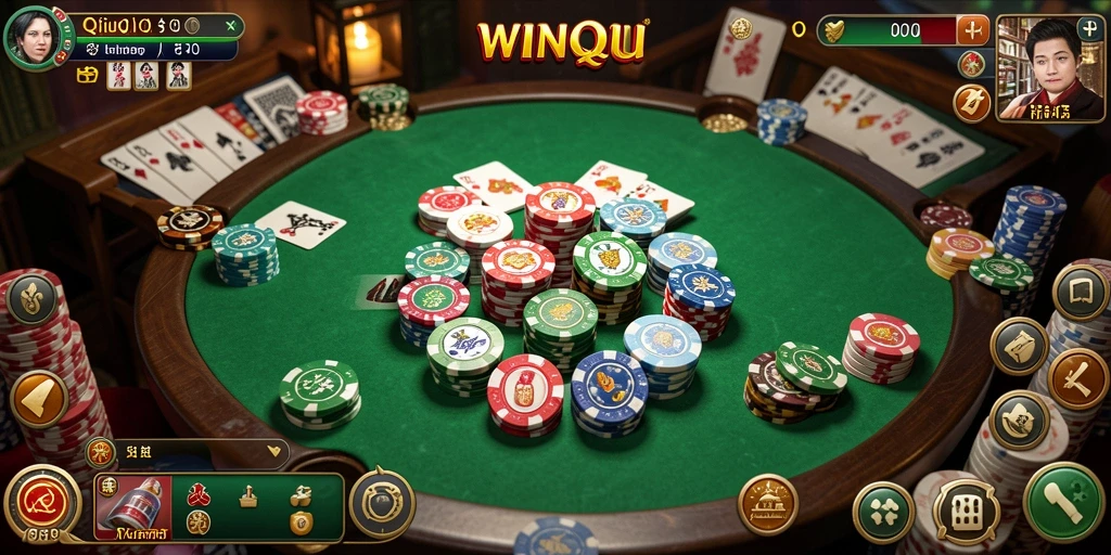 Tampilan gameplay menarik dari WIN33 yang menunjukkan pertarungan QiuQiu.